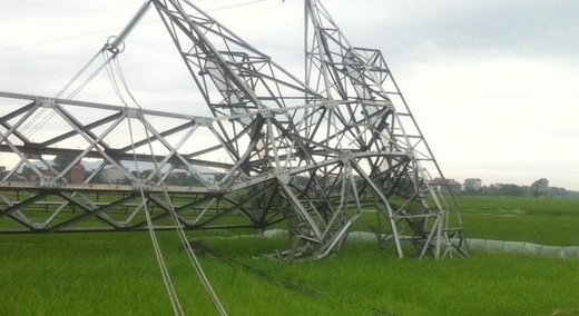 500kV power ilne damaged by storm