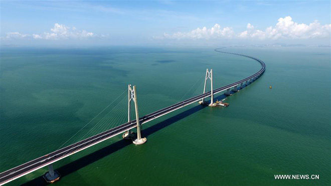 Longest Sea bridge connecting Hongkong, Macao