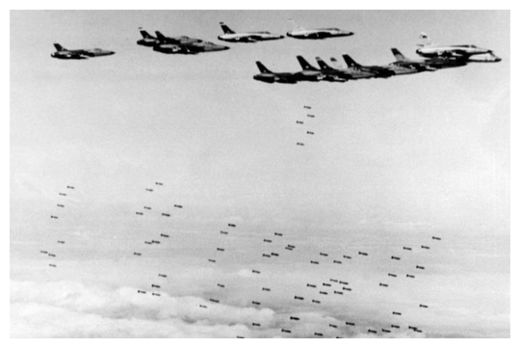 US planes bombing Vietnam