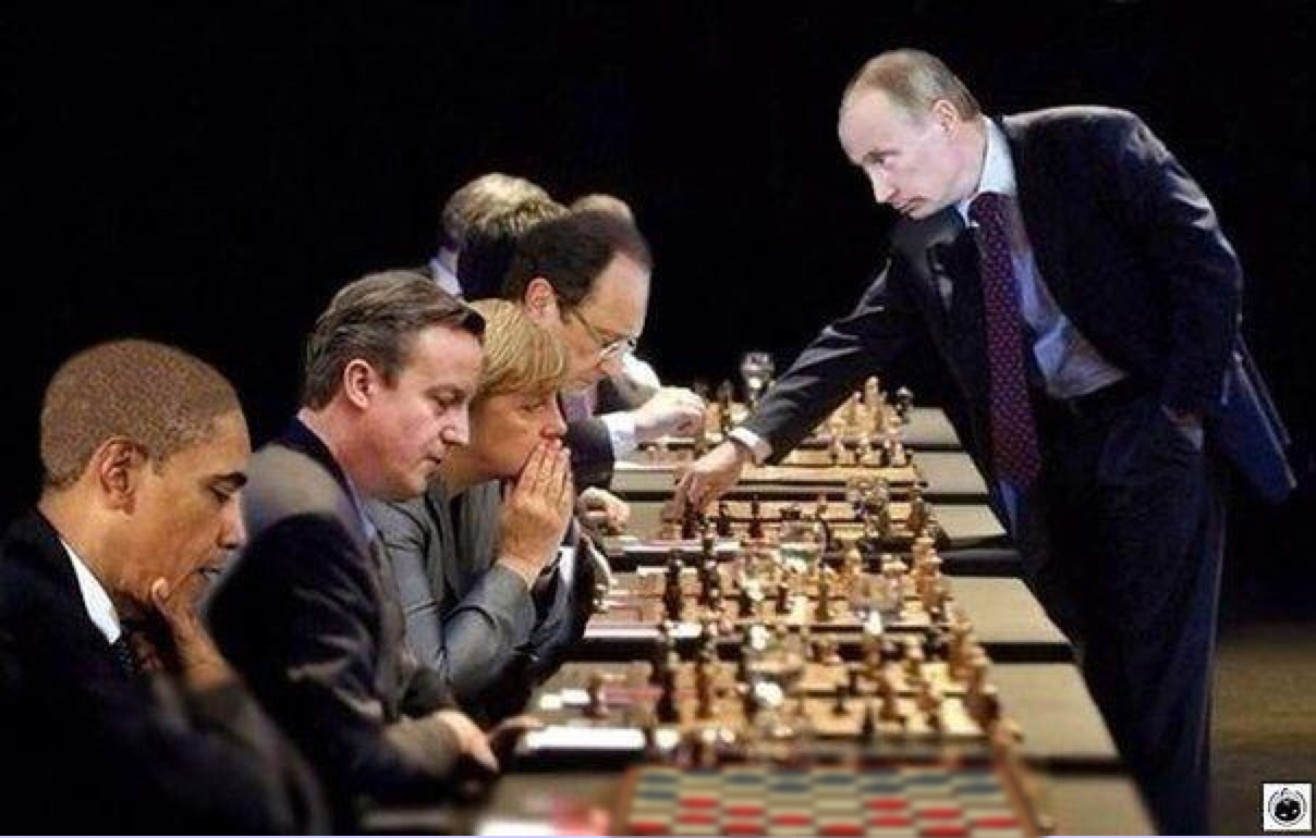 Putin playing chess