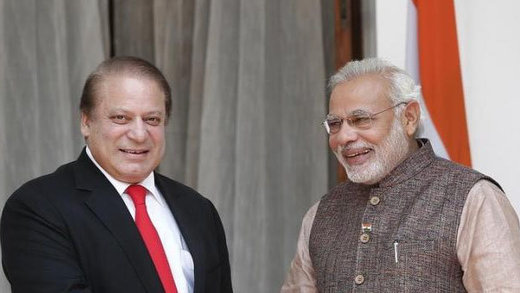Pakistani PM Nawaz Sharif and Indian PM Narenda Modi
