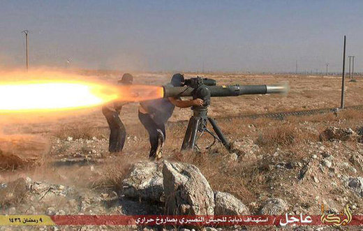 IS militants using anti-tank missile