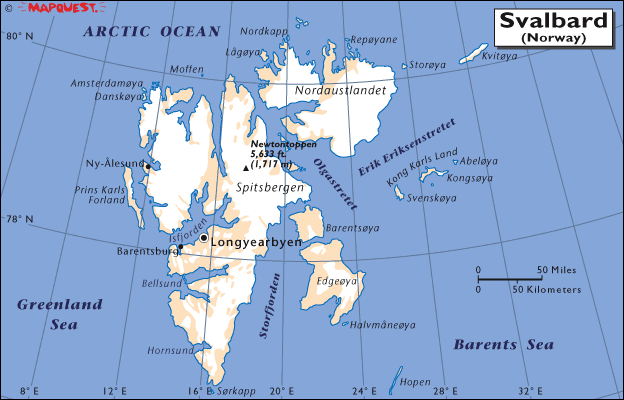 Svalbard island map