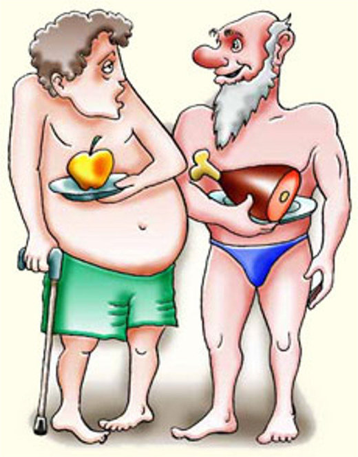 apple diet vs meat diet