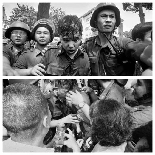 Security staff pepper sprayed in Vietnam protest