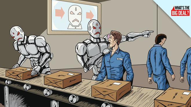 Robots replace humans
