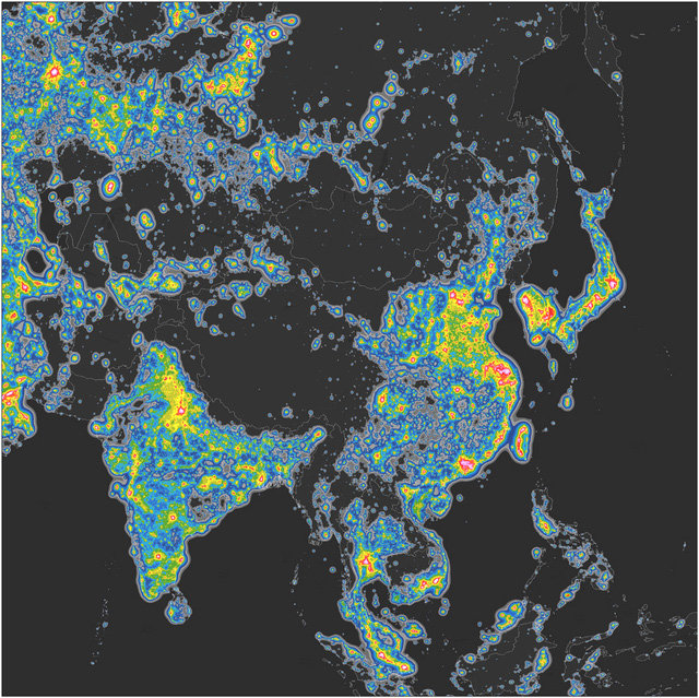 Light pollution in Asia