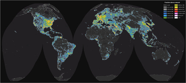 Light pollution in the world