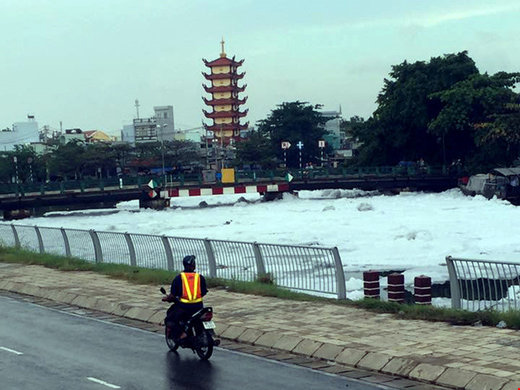 White foam at Ho Chi Minh City, Vietnam