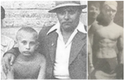 young putin with father and as a young man