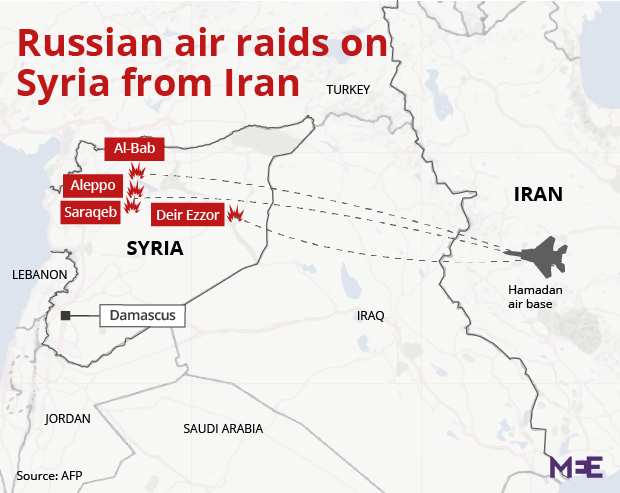 Russian air raids on Syria from Iran's Hamadan air base