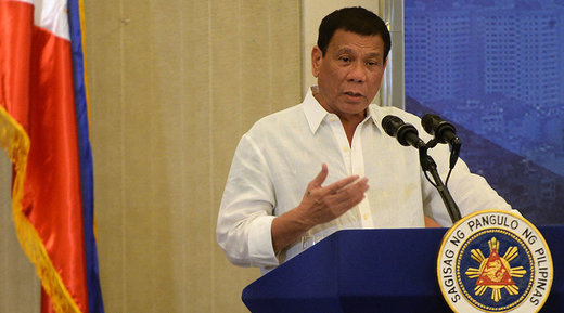 Philippines' president Rodrigo Duterte