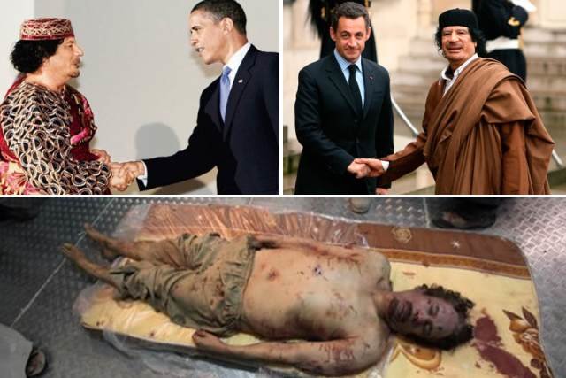 Obama Sarkozy Gaddafi