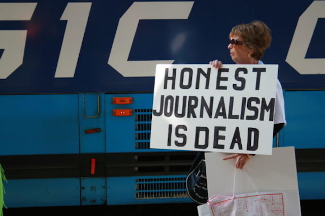 Honest journalism protester