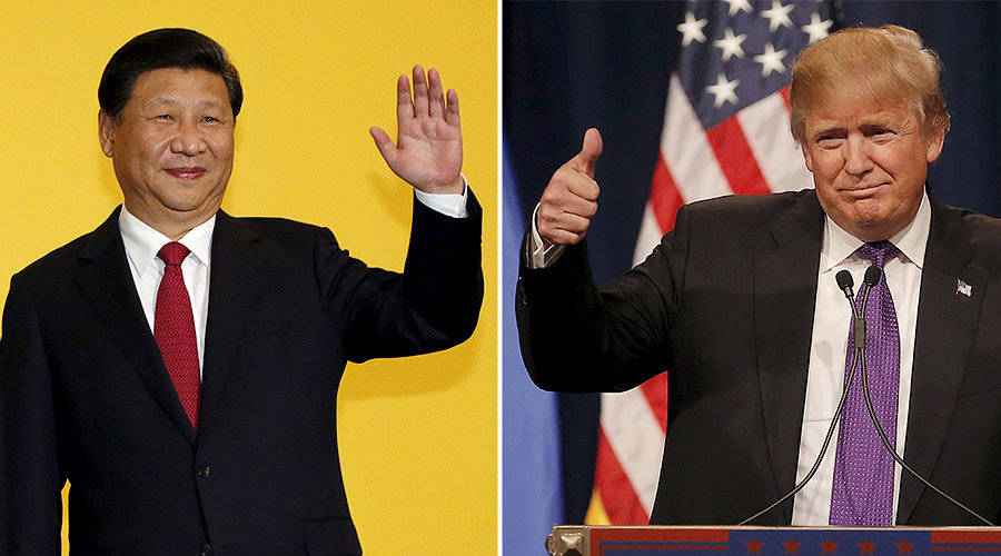 Chinese President Xi Jinping (L), U.S. president-elect Donald Trump
