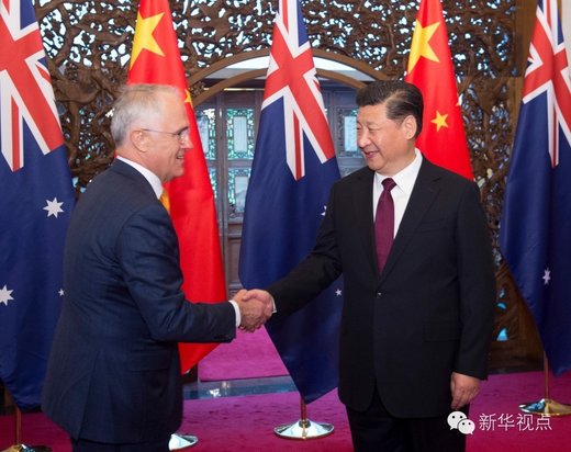 Xi Jinping and Malcom Turnbull