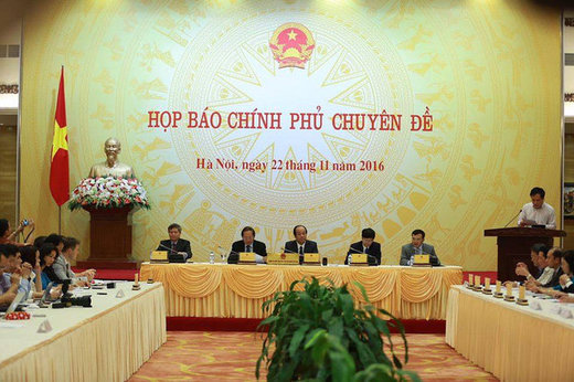 Vietnam government press conference on halting nuclear power plant project