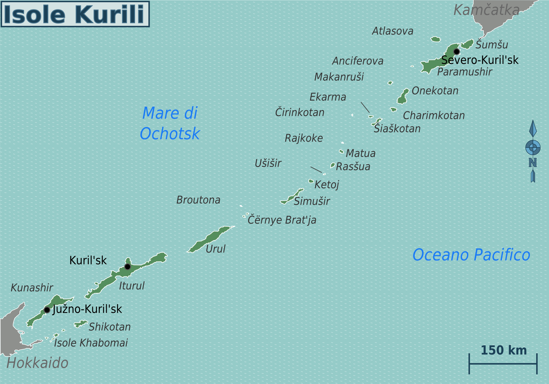 Kuril islands map