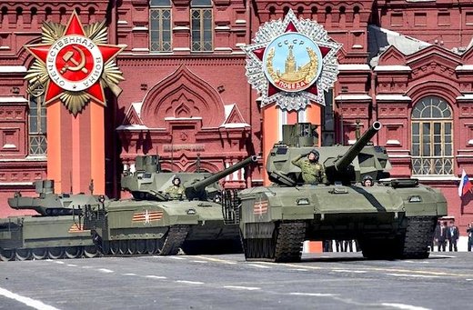 Russian tanks parade