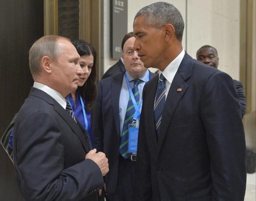 Russian President VladiVladmir Putin,  with U.S. President Barack Obama 