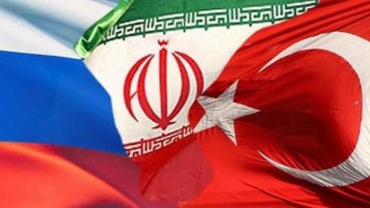 Russia, Iran and Turkey flags