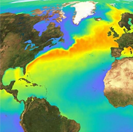 Figure 148: Surface temperature in the North Atlantic.