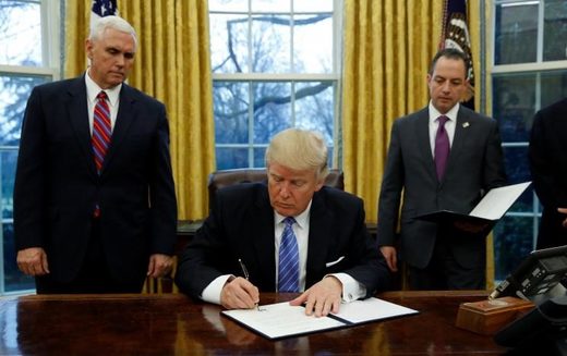 Trump signs document
