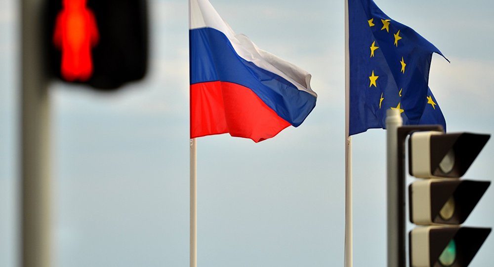 Russian and EU flags