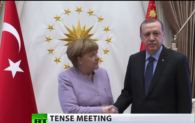 Angela Merkel meets with Recep Tayyip Erdogan