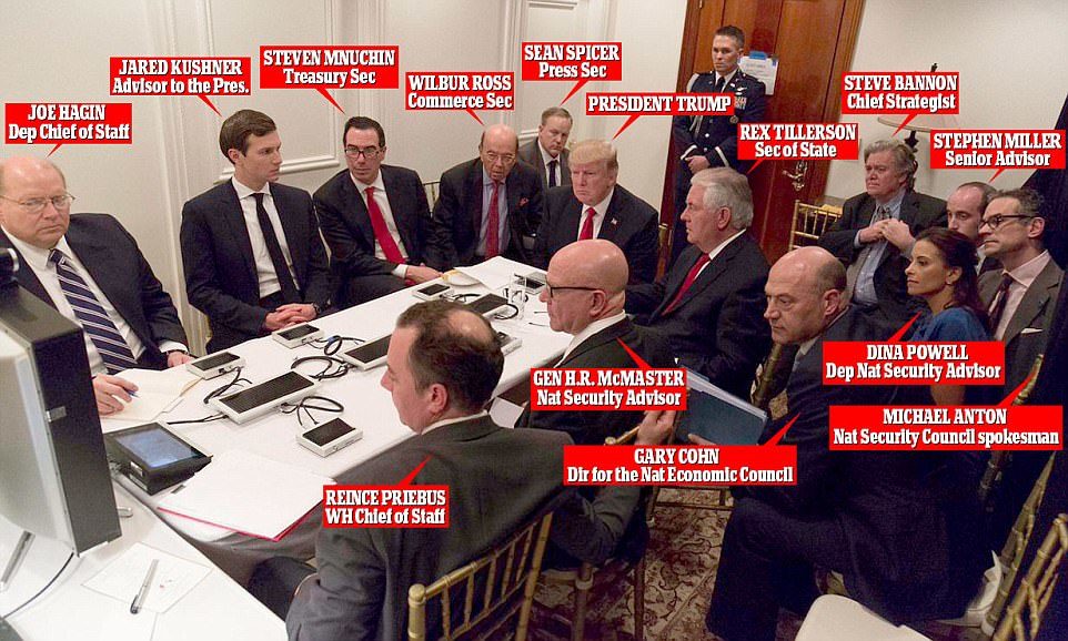 Trump war room syria attack missile