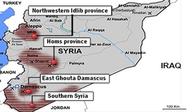 Map of Russian de-escalation zones in Syria
