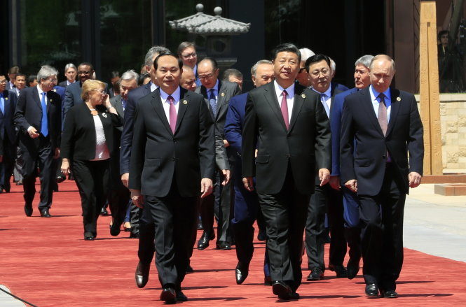 Putin, Xi Jinping and Trần Đại Quang at Belt and Road Forum 2017