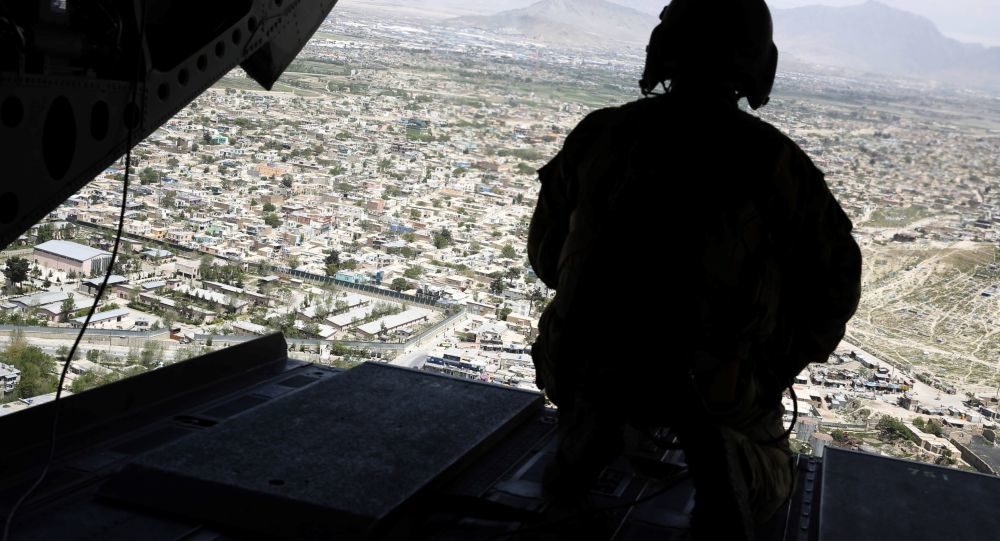 View from military transport plane