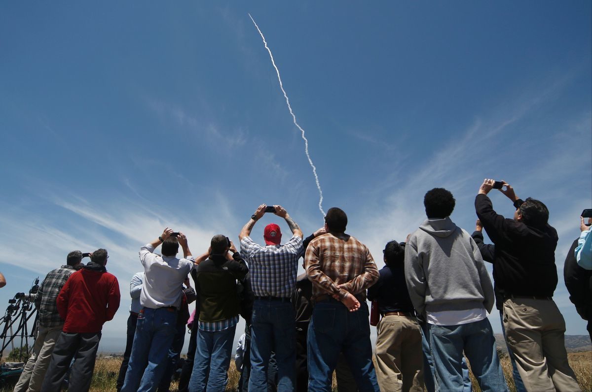 Missile shield interceptor launch at Vandenberg Air Force base, California on May 30