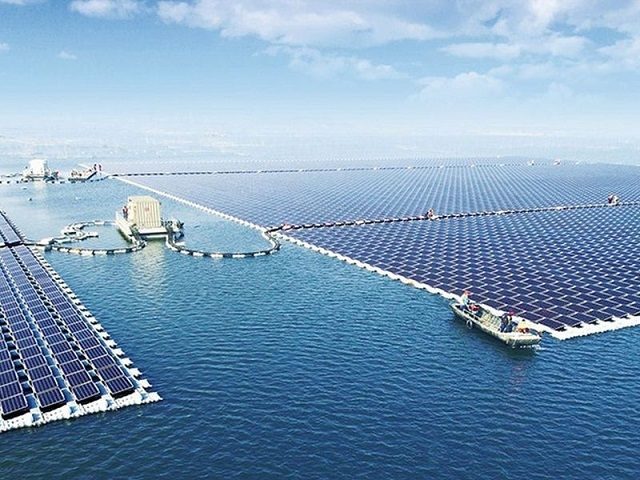Floating solar energy farm in China