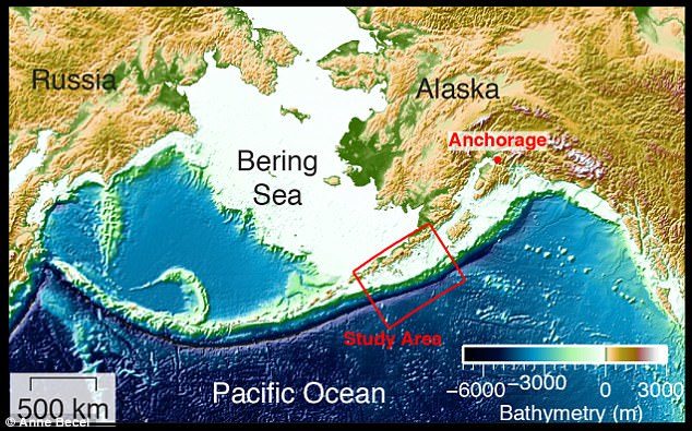 Fault segment near Alaska with potential of creating tsunami