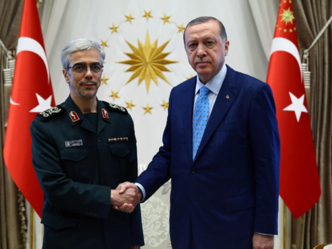 Iran Chief of Staff Mohammad Baqeri and Turkey President Erdogan