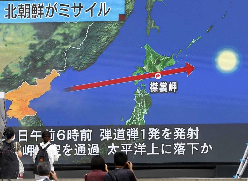 Korea missile launch map japan