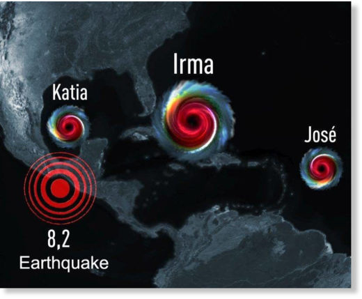 3 hurricanes earthquake Mexico