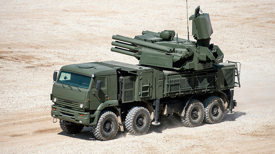 A Pantsir-S1 surface-to-air missile system