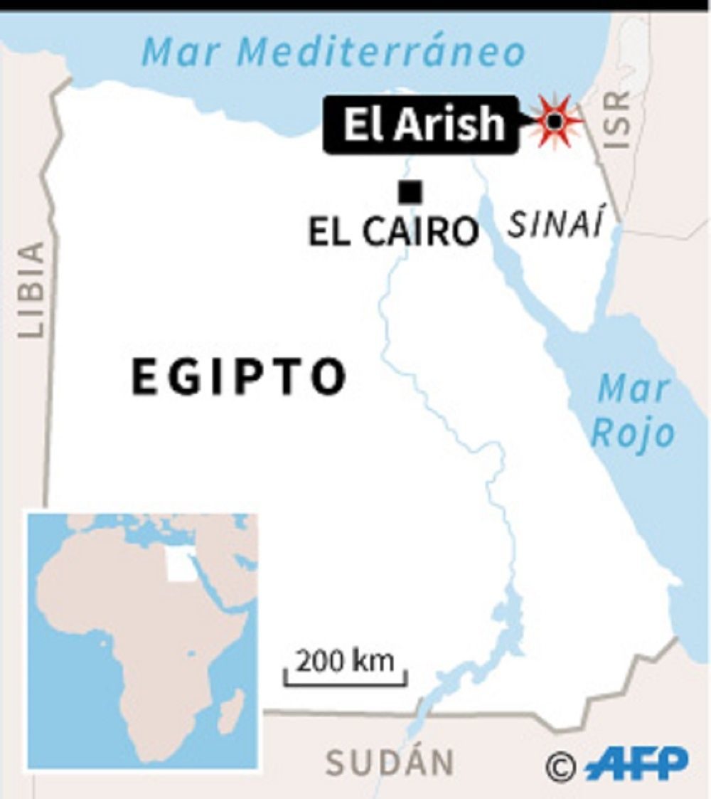 Nhấn để phóng to mapa map Egipto Egypt ataque mezquita Sinaí terrorista