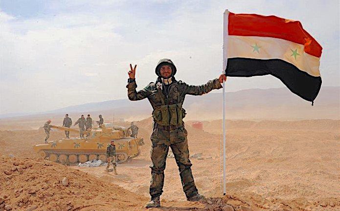 Syrian soldier flag
