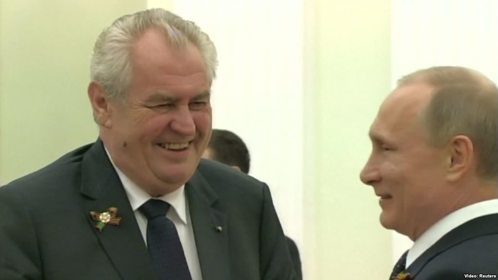 Russian President Vladimir Putin and Czech President Milos Zeman