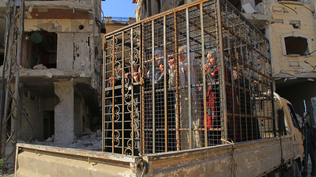 Syrian civilians in cages