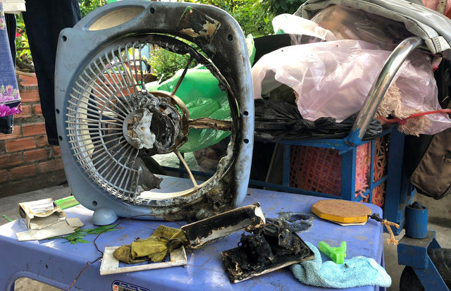 Spontaneous combustion at a house in Long An, Vietnam