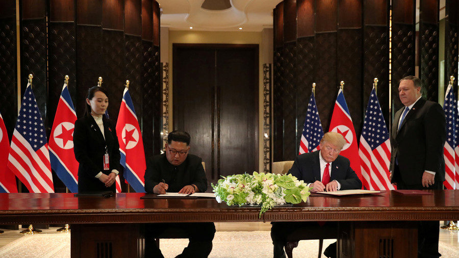 North Korean leader Kim Jong-un and US President Donald Trump