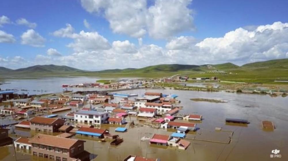 Flooding in Zoige County, Sichuan, China in July 2018