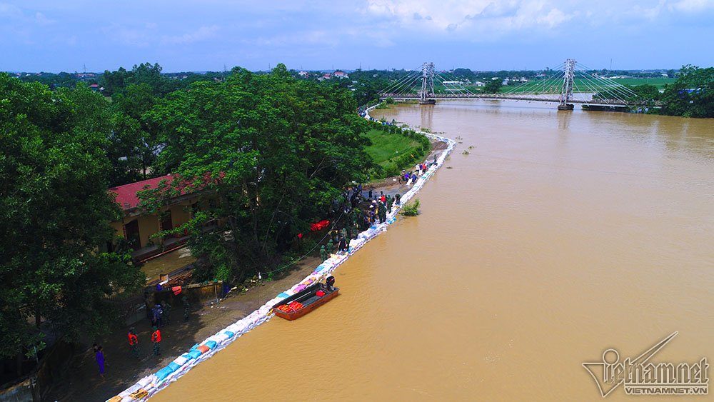 Flooding at Chương Mỹ, Hanoi, Vietnam 30 July 2018