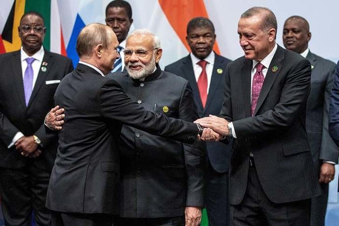 Erdogan Putin Modi BRICS