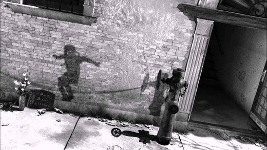 Human Shadow etched in stone hiroshima 1945